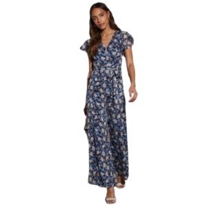 VICI Pamela Floral Wide Leg Open Back Jumpsuit